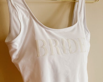 Bride Swimsuit | Bride Bathing Suit | Bride Bikini | Bride One Piece | Bachelorette Bathing Suit | White Swimsuit | White Bathing Suit