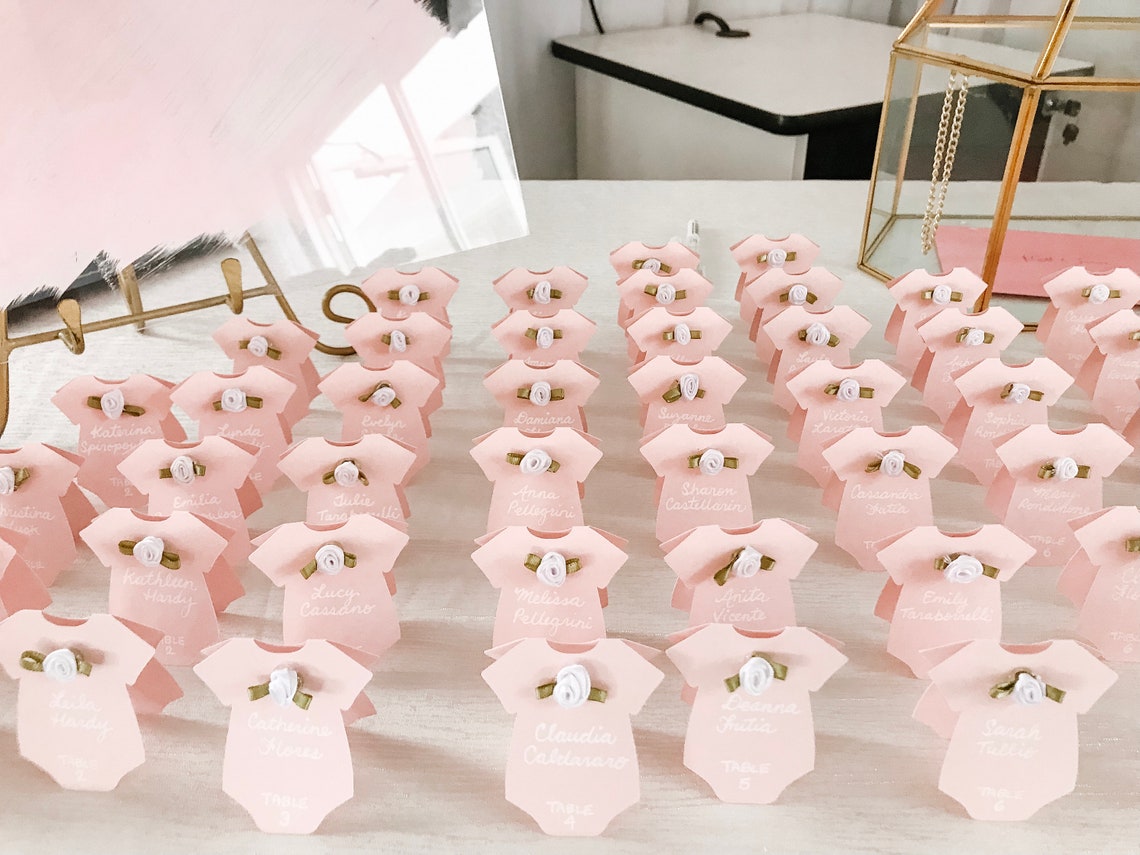 Onesie Baby Shower Place Cards Baby Shower Seating Chart Etsy