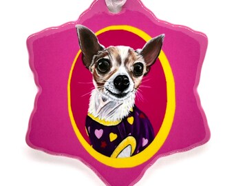 Chihuahua Porcelain Holiday Ornament – Marge