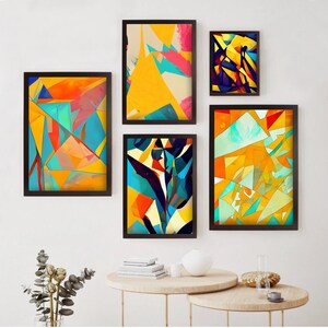Cubism Art Set Of 5 Bundle, Cubism Artwork, Printable Art, Digital Art