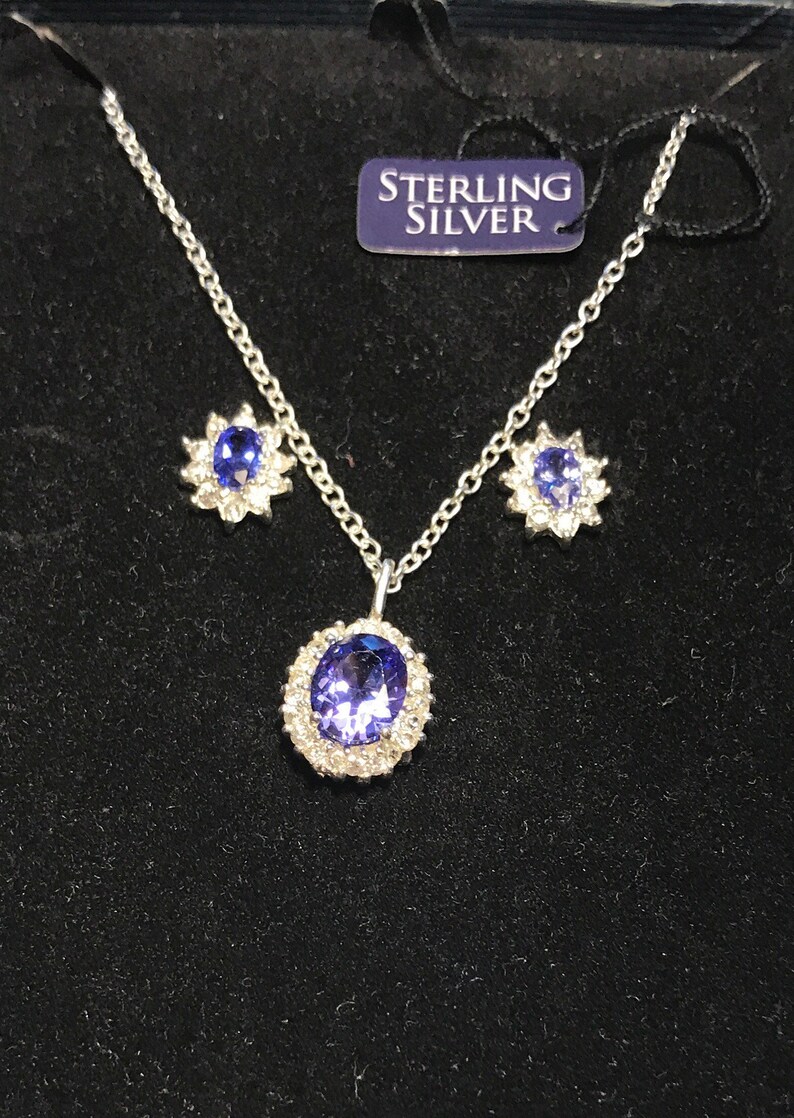 Sterling Silver ChainPendant /& Earrings Set