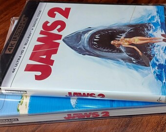 Jaws 2 (4k+blu-ray) Custom Slipcover W/protective Sleeve-new-box