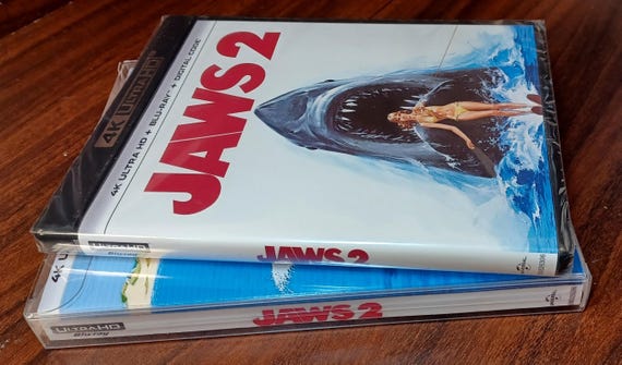Jaws 2 (4k+blu-ray) Custom Slipcover W/protective Sleeve-new-box
