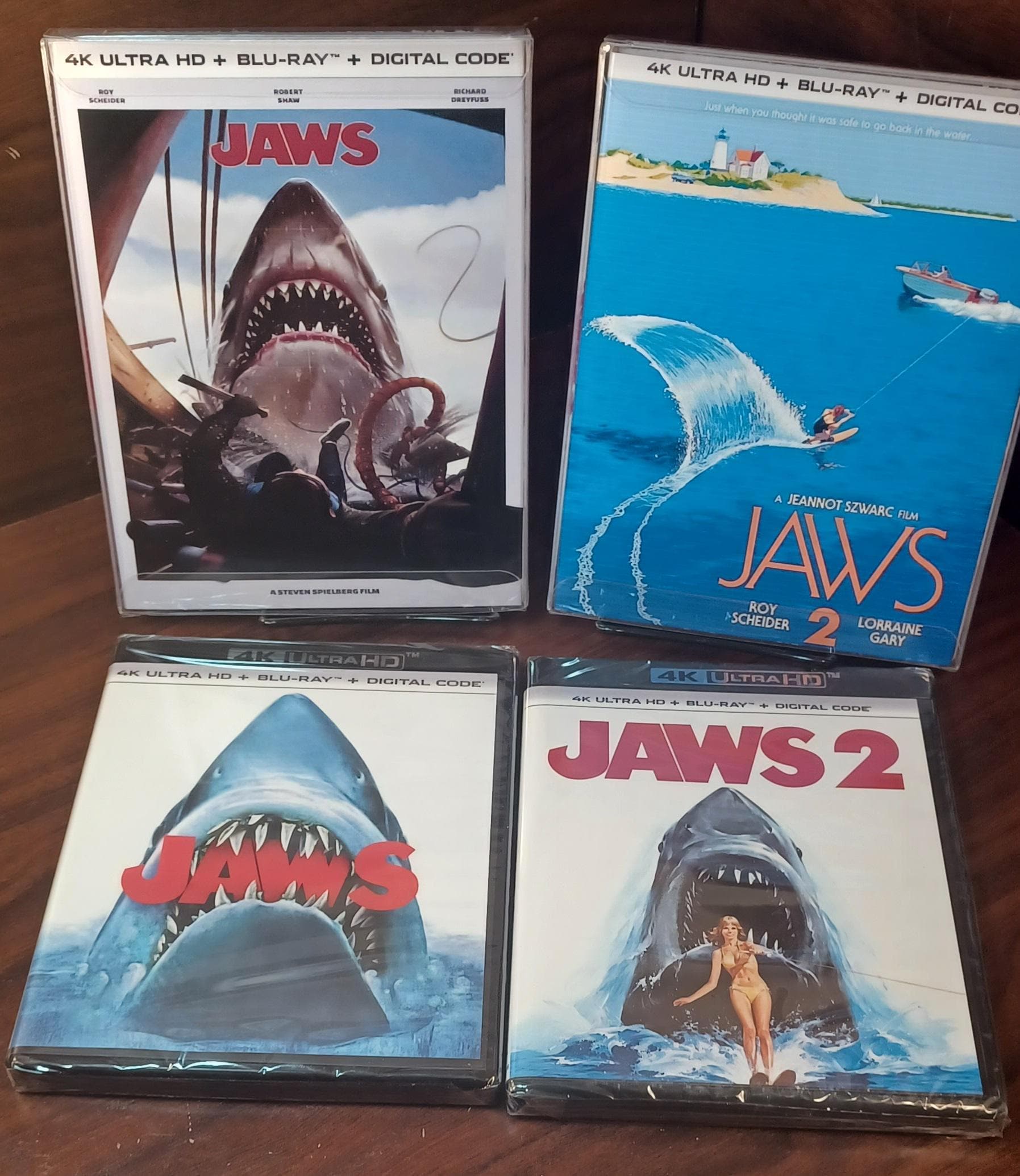Jaws 1 + 2 (4k/blu-ray) Custom Slipcovers-new-box Shipping With