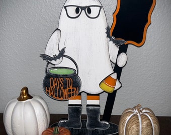 Friendly Ghost Halloween Countdown + Handpainted