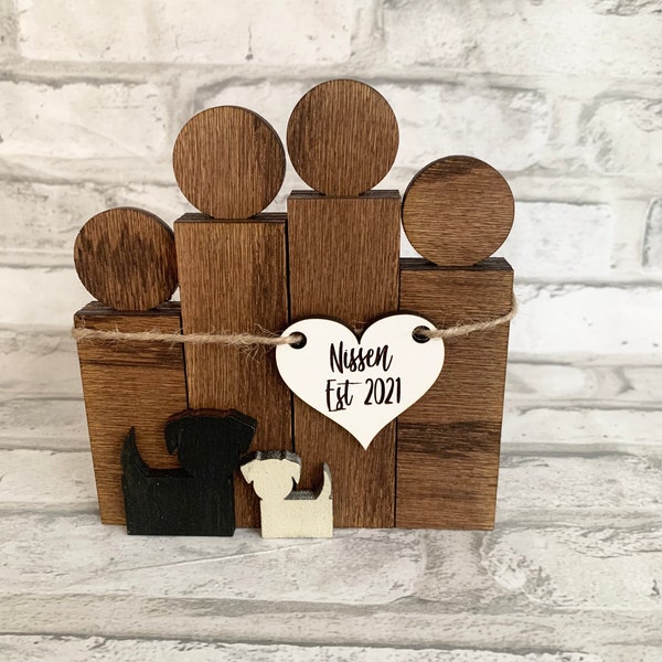 Family Shelf Sitter + Tray Decor + Stick Family + Personalized + Gift + Home Decor