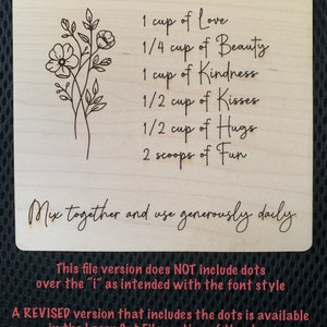 Recipe for a Special Mom SVG Laser Cut File Glowforge Mothers Day Digital PNG Cricut PDF image 3