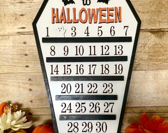Halloween Countdown Calendar: Wooden Ghost, Fall Decor
