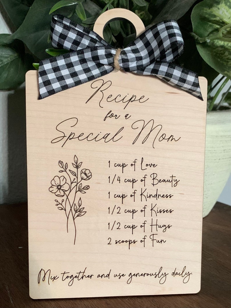 Recipe for a Special Mom SVG Laser Cut File Glowforge Mothers Day Digital PNG Cricut PDF image 2