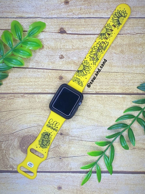 Hello Sunshine Sunflower Apple Watch Band Custom Personalized 38