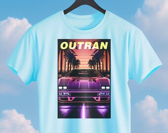 Camiseta Vaporwave: Supercoche retro de los 80, Outrun Synthwave