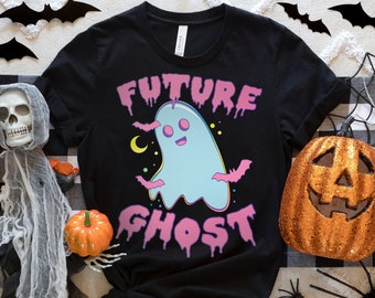 Future Ghost Halloween T-shirt: Kawaii Pastel Goth Spooky Tee