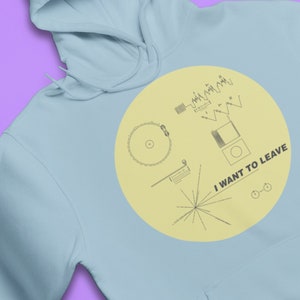 Nasa Voyager Golden Record Vaporwave Vintage Alien Believer Space Estética Sudadera con capucha unisex