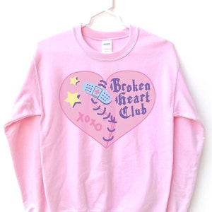 Broken Hearts Club Soft Girl Aesthetic, E girl clothing, Single Ex Gift, Single AF, Best Friend Gift, Grunge Clothing, Pastel Goth Plus Size