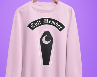 Cult Member Coffin Sweatshirt - Pastel Goth Nu Goth Style