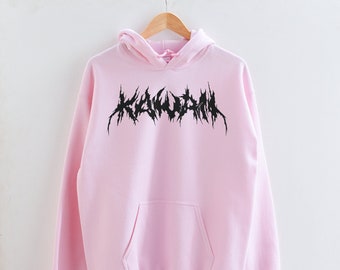 Felpa con cappuccio kawaii, carina e inquietante, abbigliamento gotico pastello, maglione da ragazza triste, death metal, nu gothic grunge, unisex, giapponese, harajuku, morbida felpa con cappuccio
