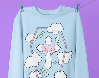 Sudadera Yume Kawaii: Ataúd de hada kei, suéter pastel gótico