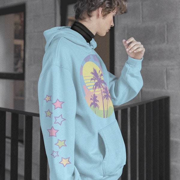 Vaporwave Sunset Retrowave Hoodie, Synthwave Clothing, Lofi, Lounge Clothing, Chillwave, Outrun, Aesthetic Vibes Unisex