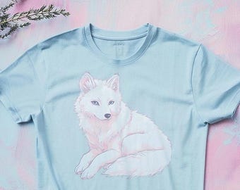Direwolf Puppy Cute Unisex Soft T-Shirt - Wolf Lover Gift, Kawaii Graphic Shirt, Cute Animal Tee, Birthday Present, Holiday Shirt