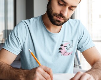 Pink Moon T-shirt: Kawaii Pastel Night Sky, Unisex Soft Cotton