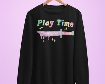 Get cozy in our Kawaii Pastel Goth Sweater - Creepy Cute, Soft Grunge Pullover for Women's Fashion, Harajuku, Fairy Kei Style on Etsy