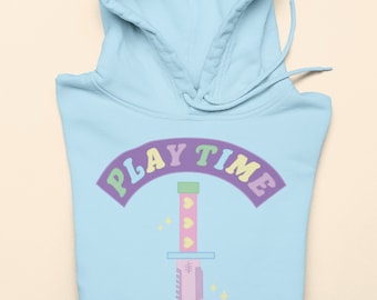 Moletom com capuz fofo e assustador - Pastel Goth Killer Kawaii Playtime Knife Fight Horror Movie Retro Gift Unissex Moletom com capuz macio