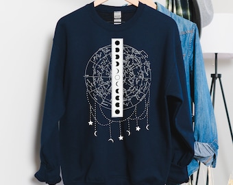 Sudadera unisex con mapa estelar de constelaciones celestiales - Sudadera con capucha de astrología