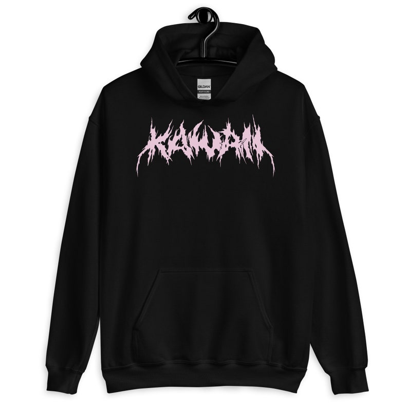 May include: Black hoodie with a pink "KILLUAN" graphic in a metal font.