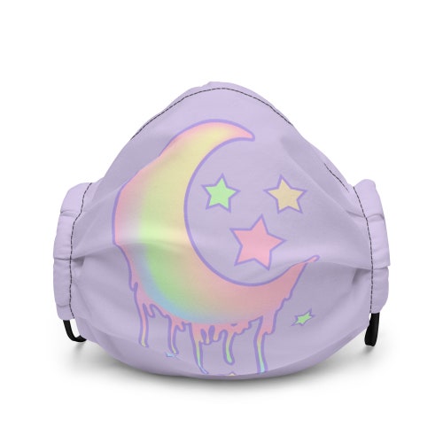 Trippy Pastel Moon Face Mask Yume Kawaii Mask Pastel Goth Etsy