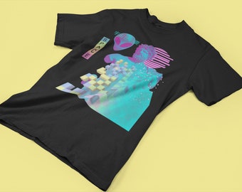 Vaporwave T-shirt, 90s Clothing, Vaporwave Outrun Aesthetic, vintage Shirt, Retro Unisex Tee