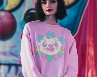 Pastel Clowncore Sweater: Weirdcore Sweatshirt for Circus Clowns and Kawaii Lovers, Unisex Design