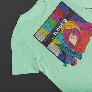 Vaporwave Aesthetic, Synthwave T-shirt, Streetwear Fashion, Soft Grunge Clothes, Cyberpunk Clothing Heather Mint