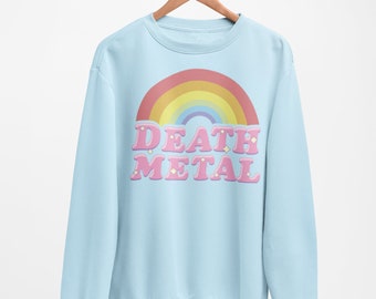 Kawaii Death Metal Cute Pastel Goth Soft Sweater Cotton - Creepy Cute, Rainbow, Kawaii fashion, Pastel Grunge Sweatshirt, Unisex