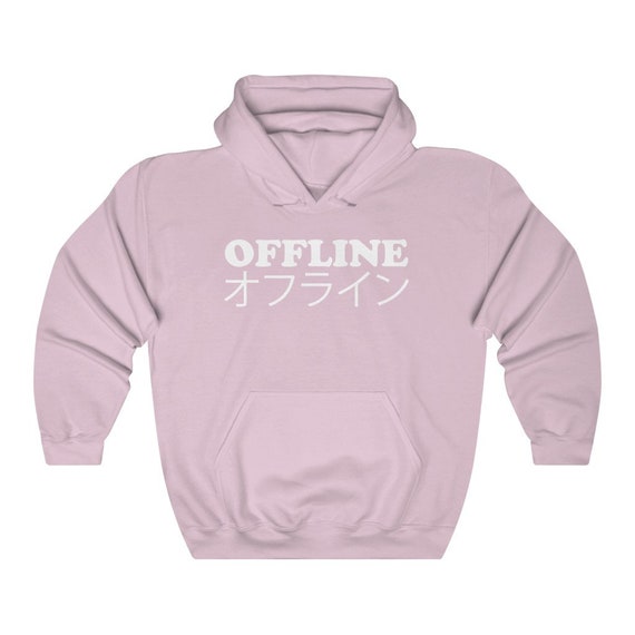 Offline Vaporwave Soft Hoodie Japanese Aesthetic Clothing, Nerd