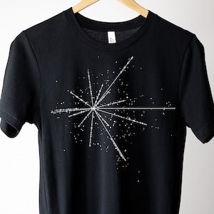 Astrologie-Weltraum-T-Shirt, NASA Sterngeschenke, himmlisches Shirt, Wissenschafts-Shirt, Voyager Pulsar Karte, minimalistische Kunst, Grafik-T-Shirts, Weihnachtsgeschenk