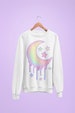 Trippy Pastel Moon Sweater, Yume Kawaii Sweatshirt, Pastel Goth, Harajuku Aesthetic, Fairy Kei 