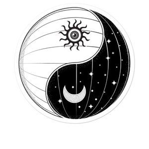 Yin and Yang Sticker Symbol Yoga Balance, Notebook, Ipad sticker, Teacher gift, Gift Bubble-free
