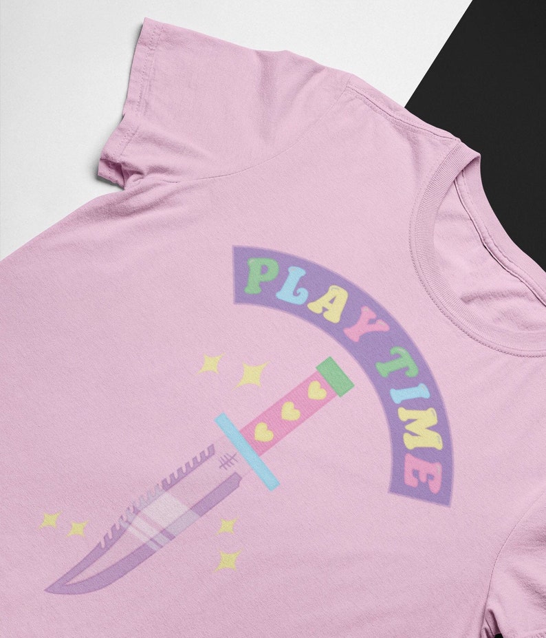 Creepy Cute, Pastel Goth, Killer Kawaii, Play Time, Knife Fight, Horror Movie, Retro Stabby Gift, Unisex Soft Grunge, T-shirt 