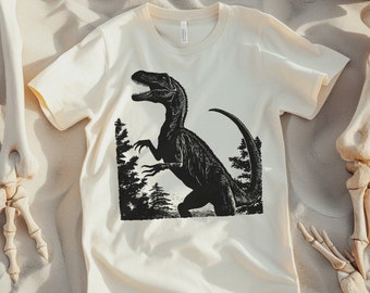 Vintage Style Dinosaur T-Shirt: Jurassic Art Unisex Tee