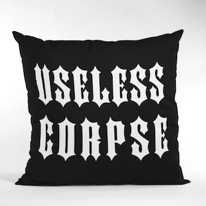 Gothic Home Decor - Black Goth Pillow, Horror Livingroom, Gothic Bedroom, Witchy, Grunge Aesthetic, Spooky Gift, Occult, Emo Creepy Throw