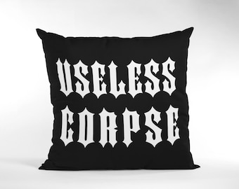 Gothic Home Decor - Black Goth Pillow, Horror Livingroom, Gothic Bedroom, Witchy, Grunge Aesthetic, Spooky Gift, Occult, Emo Creepy Throw