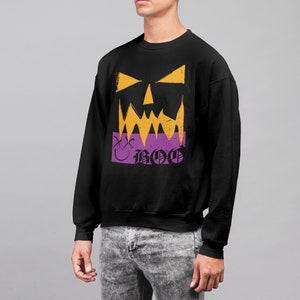 Jack O Lantern Halloween Sweater Sweatshirt for Men or Women Shirt Adult Pullover Aesthetic Streetwear Rustic Unisex image 3