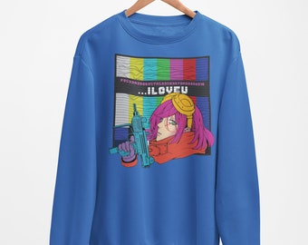 Cyberpunk Uzi Girl Sweatshirt: Futuristic Anime Vaporwave Clothing