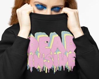 Suéter gótico pastel, camiseta gótica, Dead Inside, sudadera kawaii, ropa de descanso estética grunge pastel para chicas o chicos
