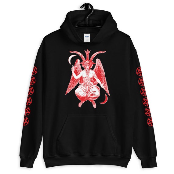 Satan Pentagram Baphomet' Felpa con cappuccio premium donna Satan Pentagram Baphomet' Felpa con cappuccio premium donna