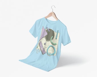 Vaporwave Aesthetic, 80's shapes, Retro Vintage, Abstract, Simple Geometric, Funky Memphis Pattern Unisex T-shirt