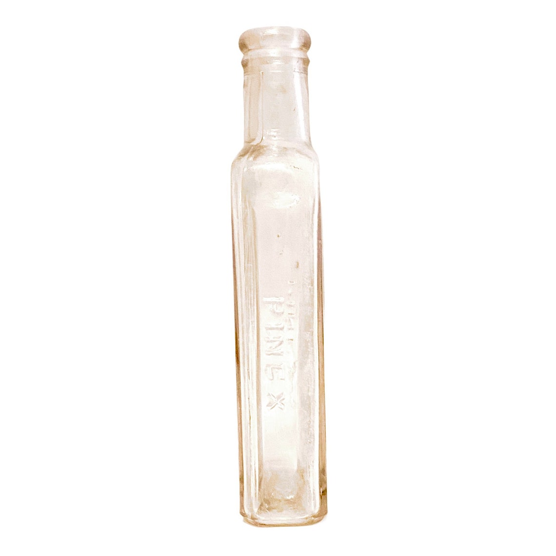 1920s Pinex Co. Cough Syrup Bottle Embossed Glass Fort Wayne Etsy