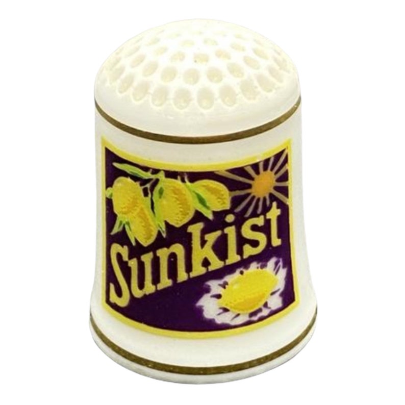 Sunkist Lemon F M Country Store Thimble Sunkist Advertising Thimble 1980 Franklin Mint Porcelain Thimble Sunkist Oranges