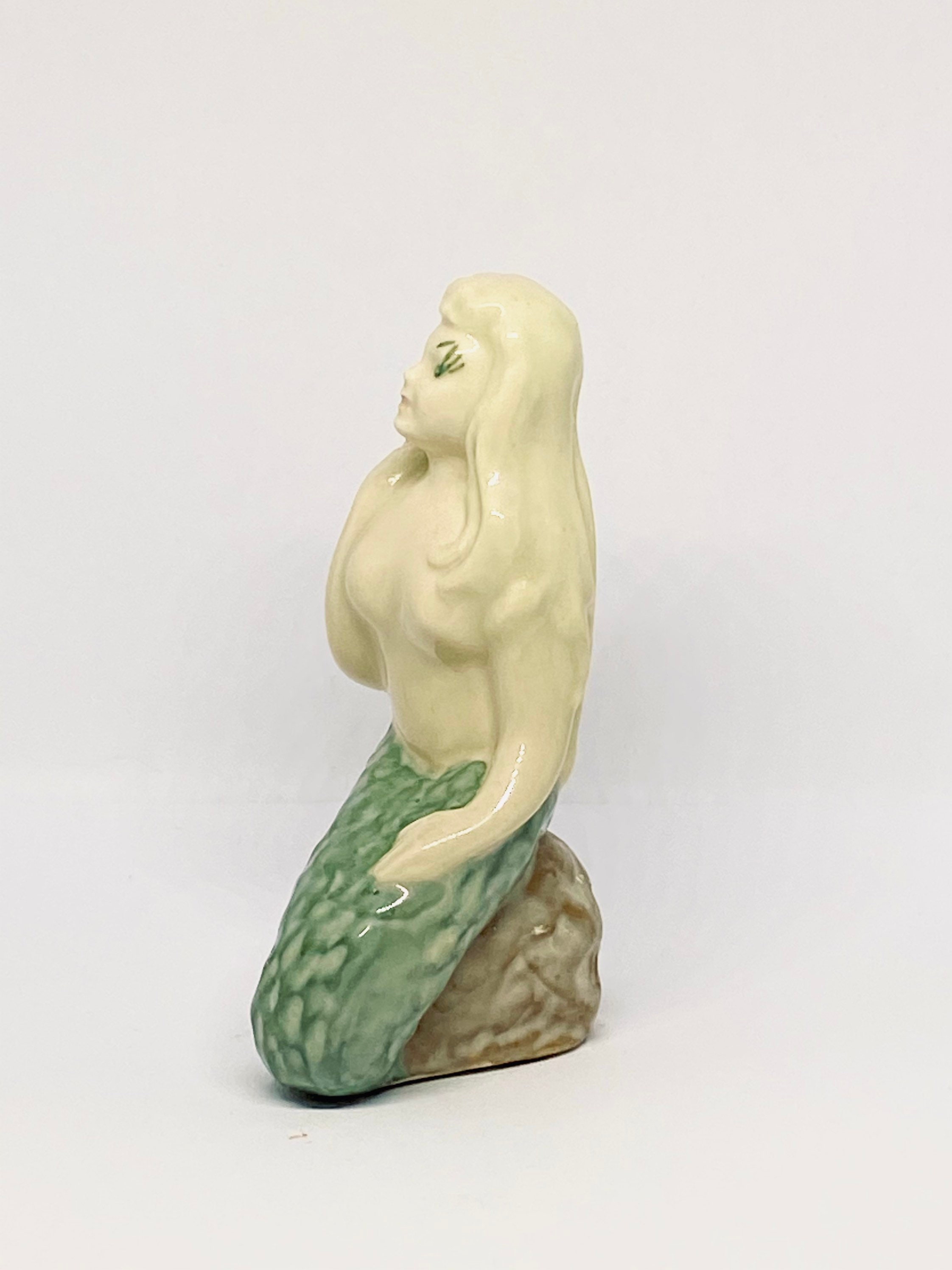 Vintage Mermaid Figurine Porcelain Beach Figures Old Fish Etsy