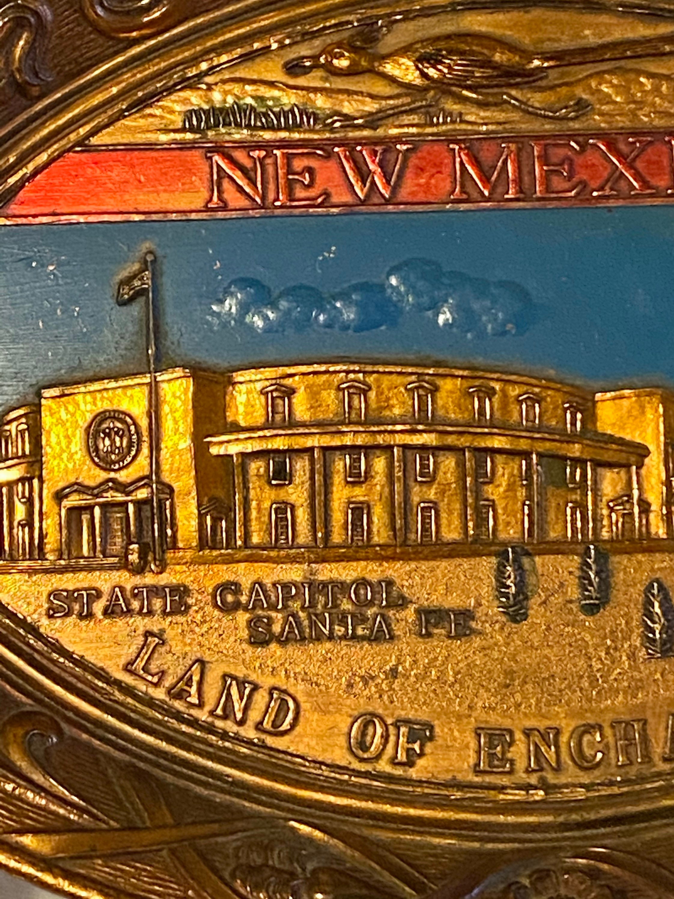 Vintage Copper New Mexico souvenir decorative tray featuring Etsy